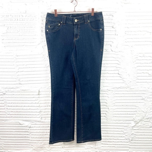 Lane Bryant Genius Fit Jeans Straight Fit Slim Boot Dark Wash Size 14 - Picture 2 of 16